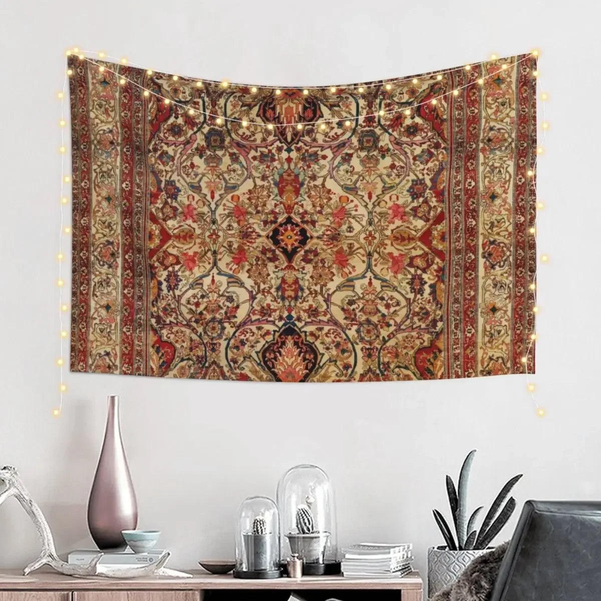 Lavar Kirman Southeast Persian Rug Print Tapestry Bed Room Decoration Decorative Wall Tapestry