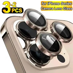 2-3pcs Metal Camera Lens Protector for iPhone 16 15 14 13 12 11 Pro Max 14 15 16 Plus 13 12 Mini Camera Glass for iPhone 16 Pro