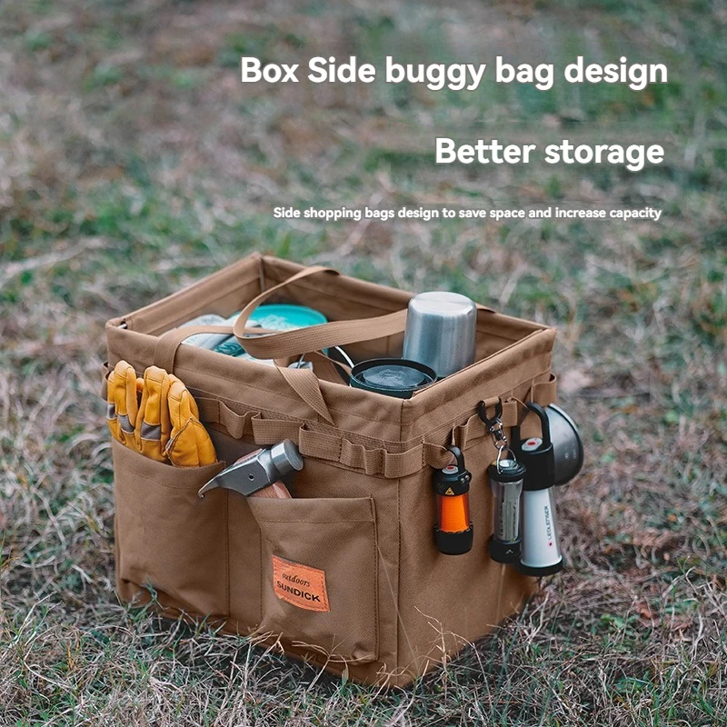 SUNDICK Outdoor Storage Tool Box with Large Capacity for Self Driving Camping Car Storage, Multifunctional Picnic Storage Box