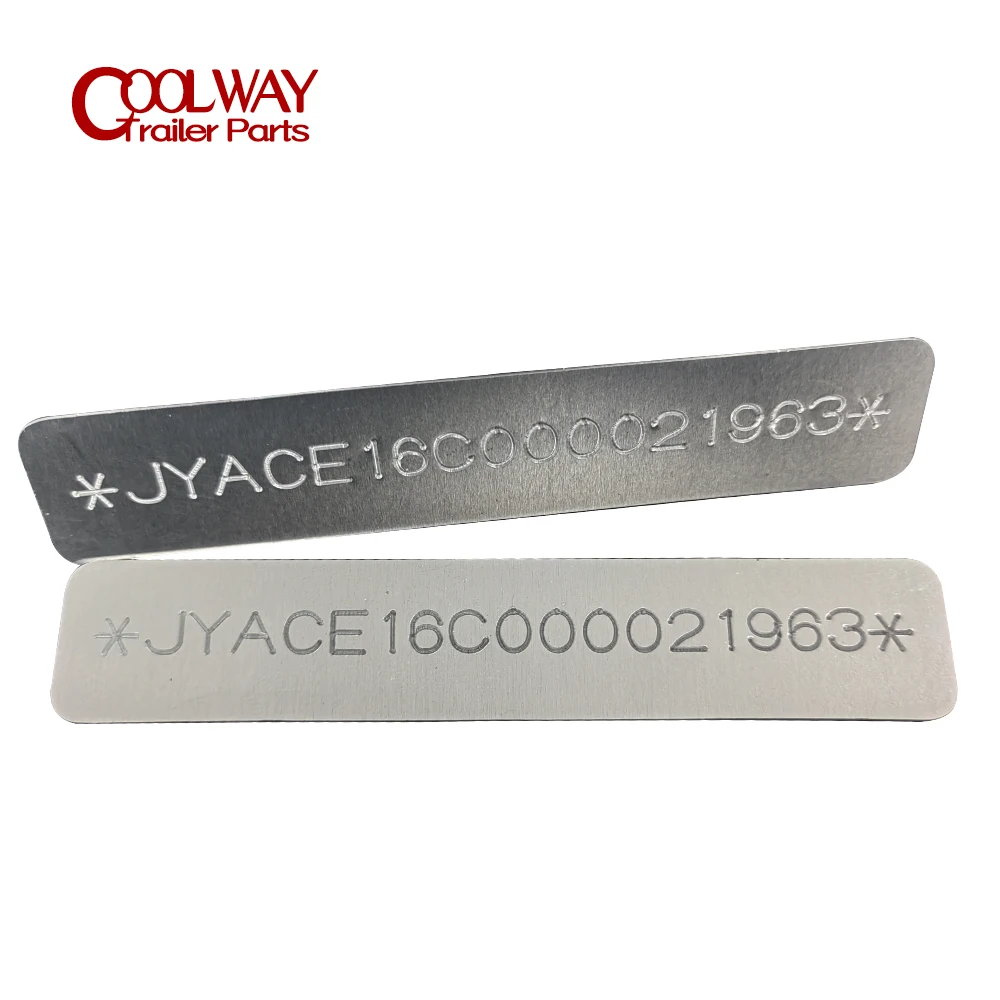 110X20Mm Stamped Aluminu Vin Hin Nummer Seriële Datum Model Id Tag Identificatie Plaat Romp Boot Voertuig Truck trailer Rv