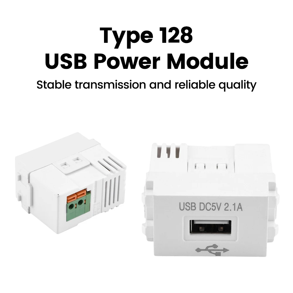 Type 128 Usb Voedingsmodule 220V Socket 5V 2. 1a Mobiele Telefoon Oplaadmodule Schakelaar Adapter Transformator Opladen Stopcontact