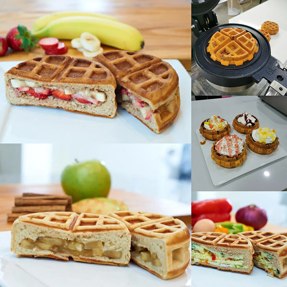 Professional Restaurant Equipment Factory Wholesale 110V 220V Commercial Nonstick Mini  Stuffed Waffle Maker Machine