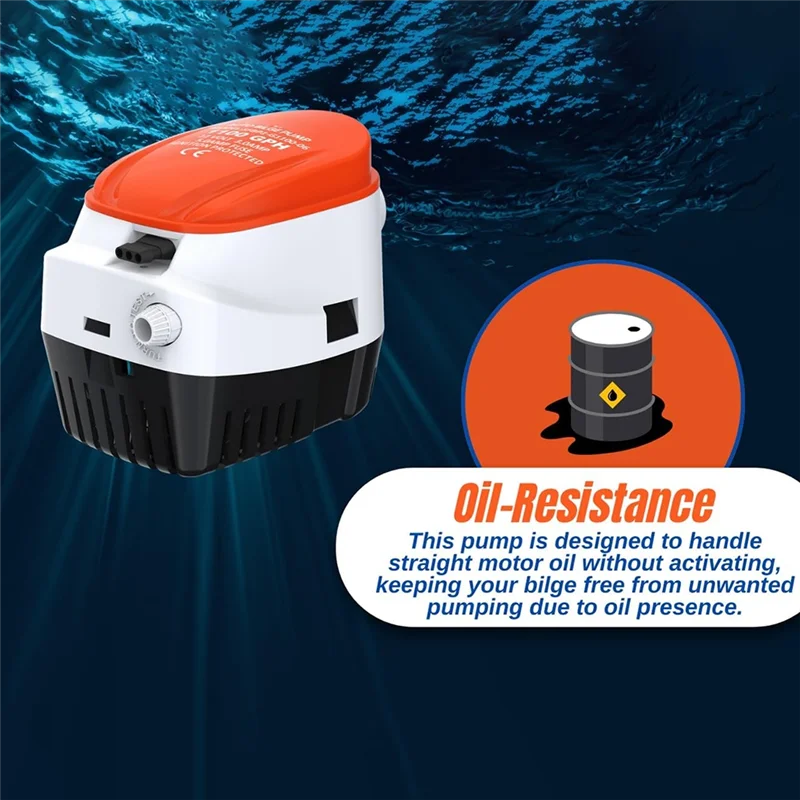 

Efficientt-1100GPH Marine Water Pump Small Bilge Pump 12V Yacht Drainage DC Submersible Pump Bilge Automatic Drainage Pump