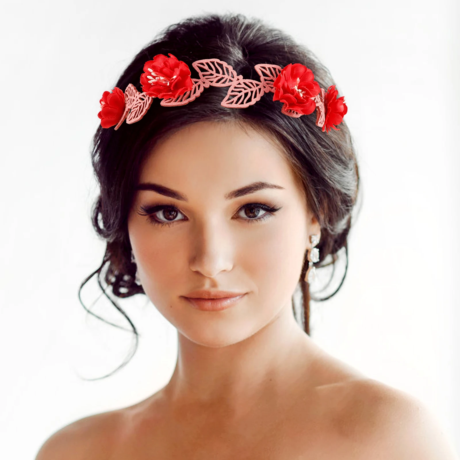 

Повязка на голову с имитацией цветка, повязка для волос с розовым листом травы, аксессуары на день Святого Валентина, удобные безопасные украшения для вечеринок, женские ленты для волос