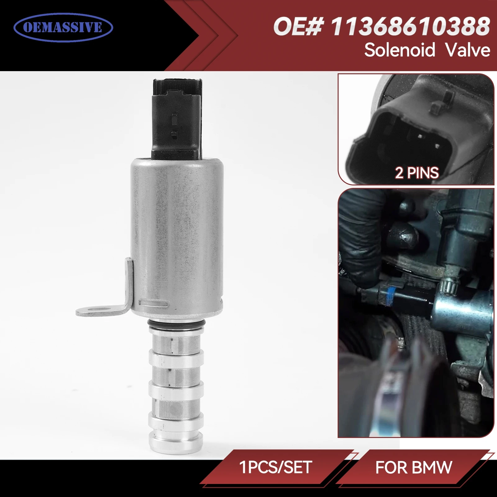 Variable Valve Timing Control Solenoid VVT 2 Pins For Mini Cooper Citoren DS Peugeot Vauxhall / Opel 1.4 1.6 11367564734 7564734