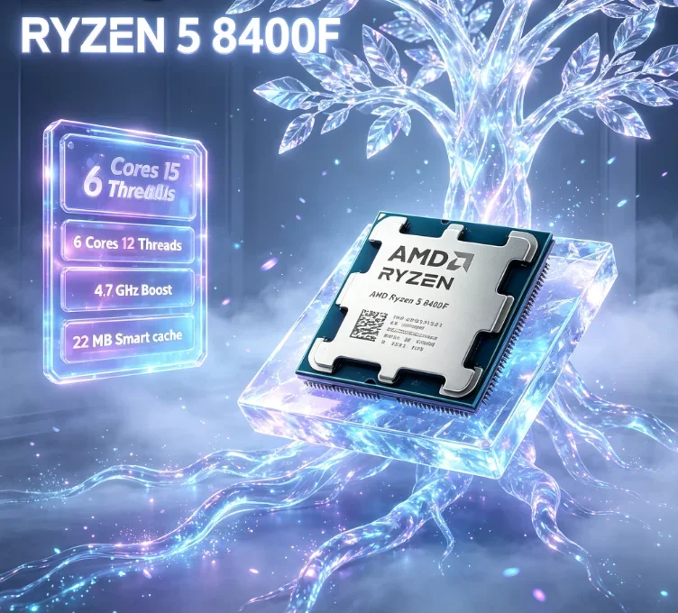 AMD R5 8400F Compatible B650 X670 Motherboard CPU 6 Core 12 Thread 4.7GHz AM5 DDR5 Desktop Gaming Processor No Cooler