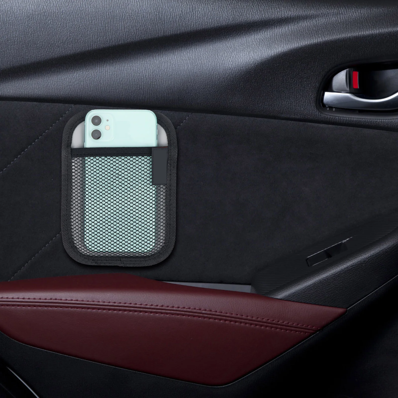 

2Pcs Automobile Seat Storage Bag Eco-Friendly Fabric Premium Craftsmanship Long-Lasting Car Sticky Net Pouch for Cards Tools