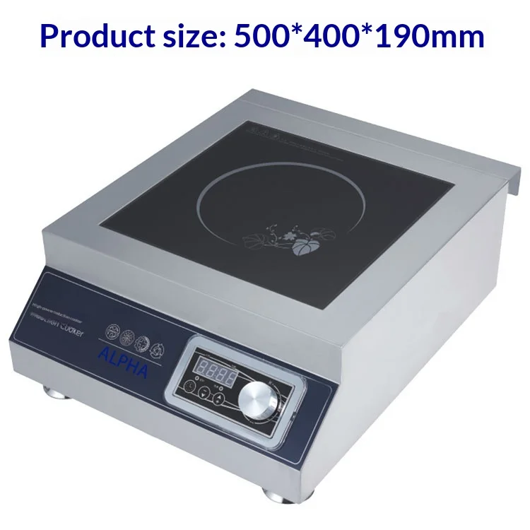 ALPHA 3500W High Power Commercial Induction Cooker Desktop house hold Stir-Fry Soup Stove Industrial Electric Stove Black