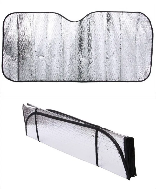 1Pc Thick Aluminum Foil Windshield Sunshade Foldable Heat Insulation Sunscreen Car Front Window Summer Interior Accessory