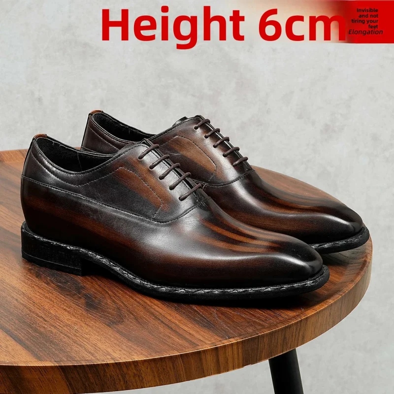 

Men's Genuine Leather Vintage High Quality Shoes Luxury Classic Formal Dress Elegant Gentleman Italian Black Natural Cowhide