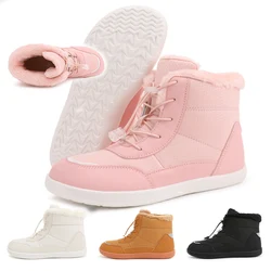 Women's Snow High Top Velvet Minimalist Barefoot Shoes Warm boots | Wide Toe Box + Zero Drop Sole