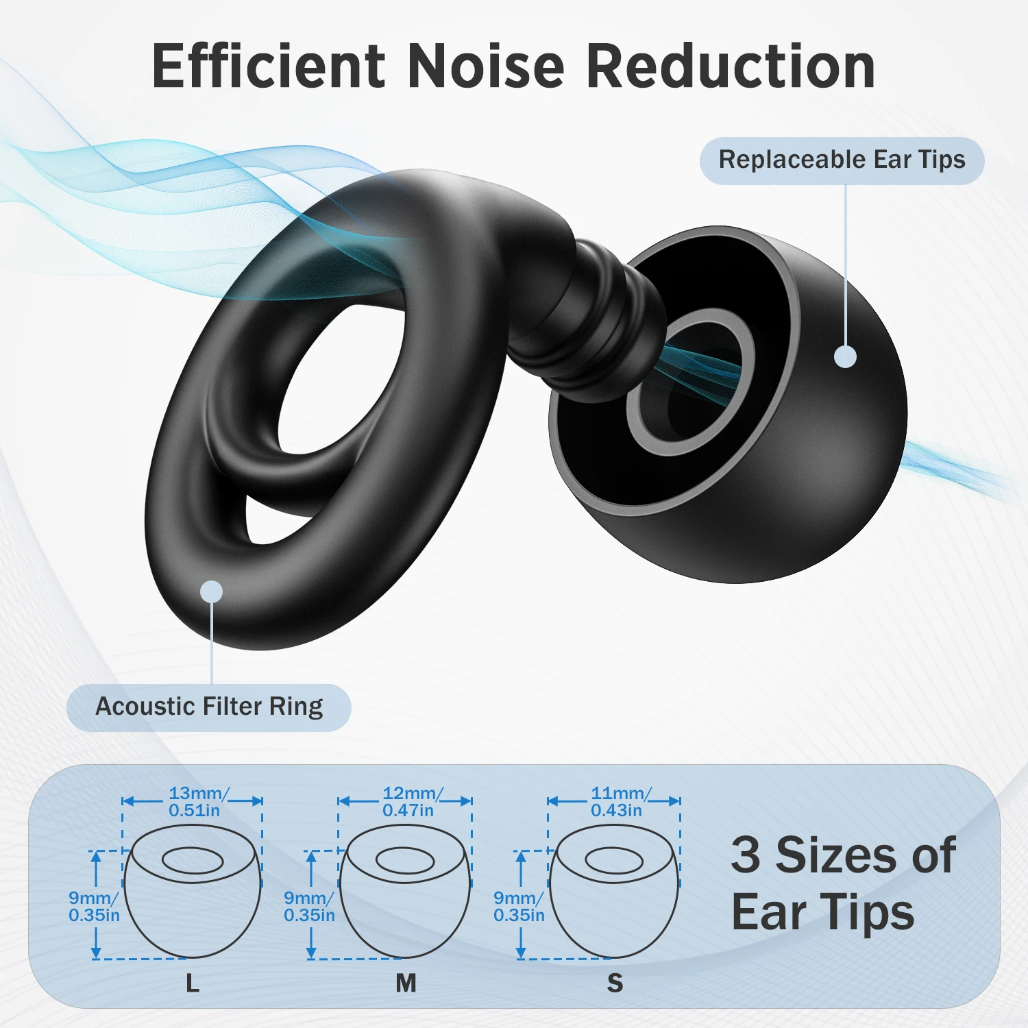 New Bee SE11 Sleep Earplugs SML Noise Proof Reduction Ear Protection Earplugs Anti-Noise Waterproof Plug For Travel Work Earplug