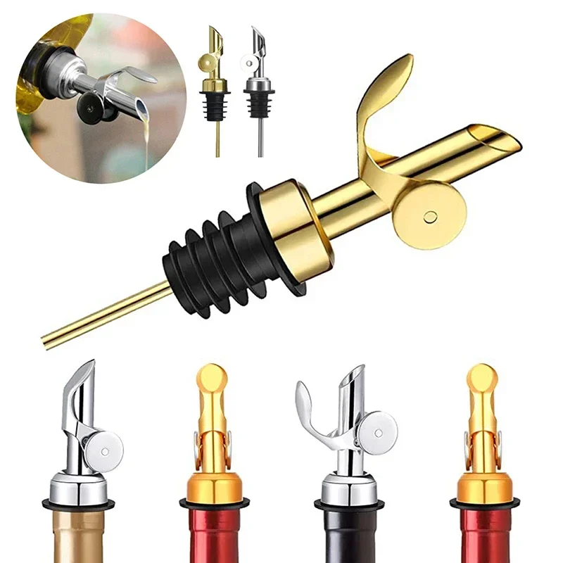 Dosificador de Botellas de Acero Inoxidable con Tapón, Dosificador Automático para Licores, Alcohol, Aceite de Oliva y Vinagre (1 Unidad)