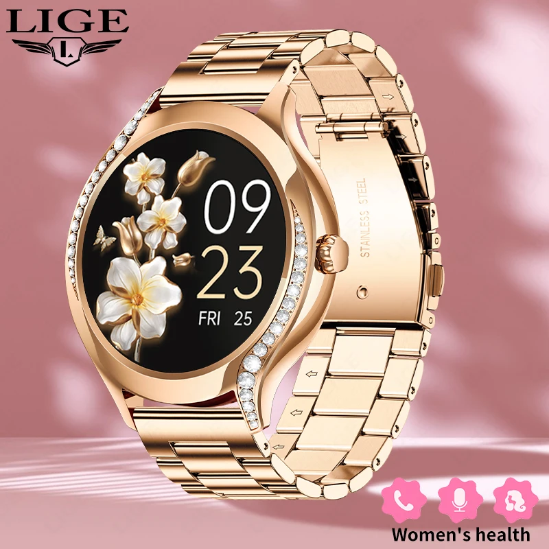 

LIGE Smart Watch Luxury Health Bracelet Sports Sleep Monitoring Bluetooth Call Message Music Clearance Sale Women's Smartwatch