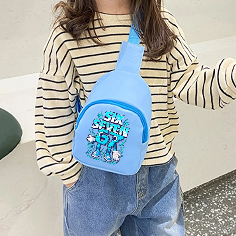 Cartoon Funny Six Seven Cute Chest Pack Anime Expression Crossbody Bag Student Outdoor Sports Travel Shoulder Bags Birthday Gift