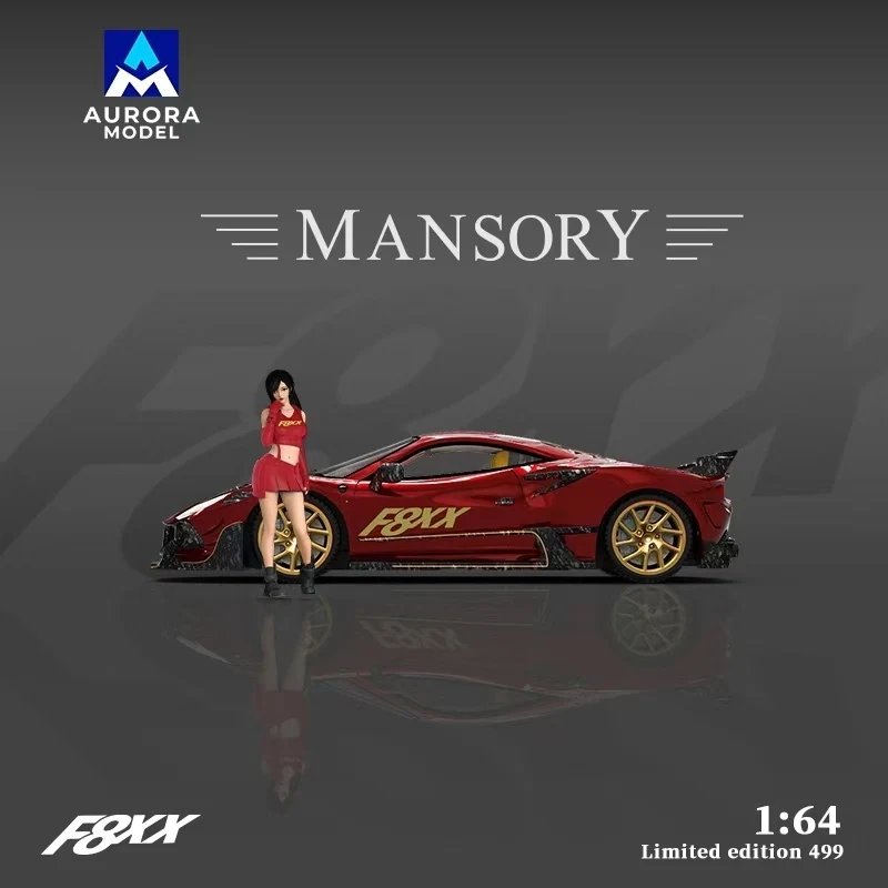 PreSale Aurora 1:64 Mansory F8 Tributo F8XX Diecast Diorama Car Model Collection Toys Time Micro