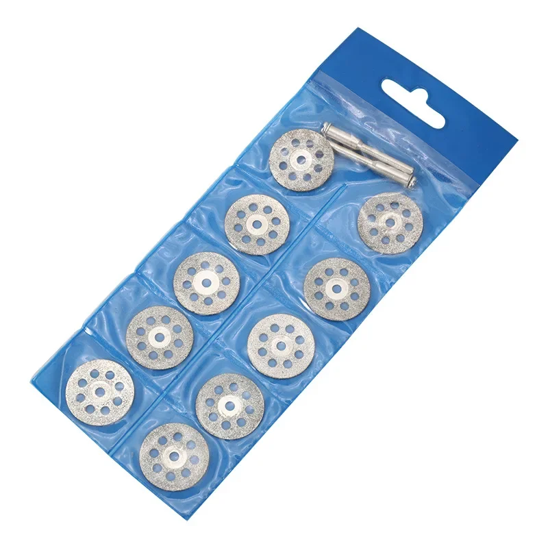 10Pcs 22mm Ultra Sharp Diamond Cutting Discs Set, Mini Rotary Tool Cut Off Wheels with 2Pcs Connect Rods