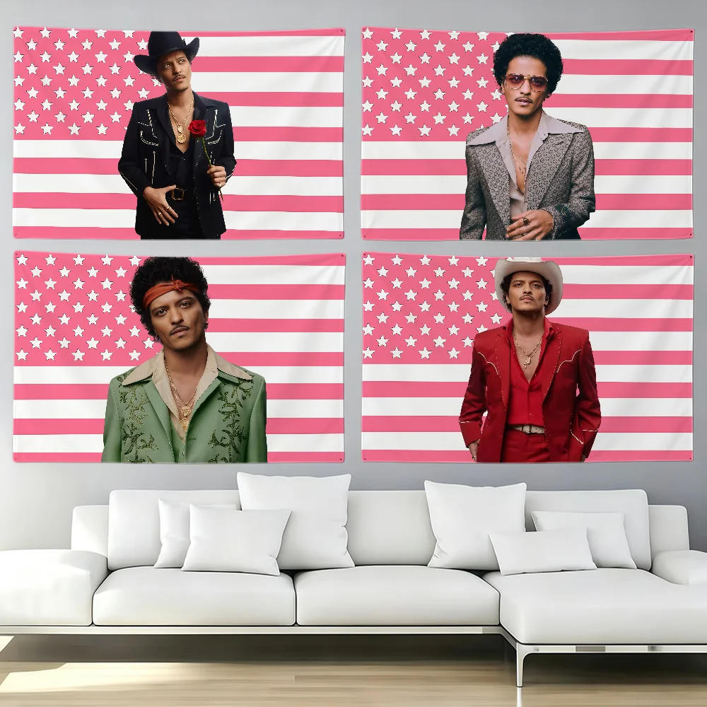 Singer B-Bruno M-Mars flag Party Club Outdoor Interior Wall Decoration Banner Fans Gift Print Decor flag