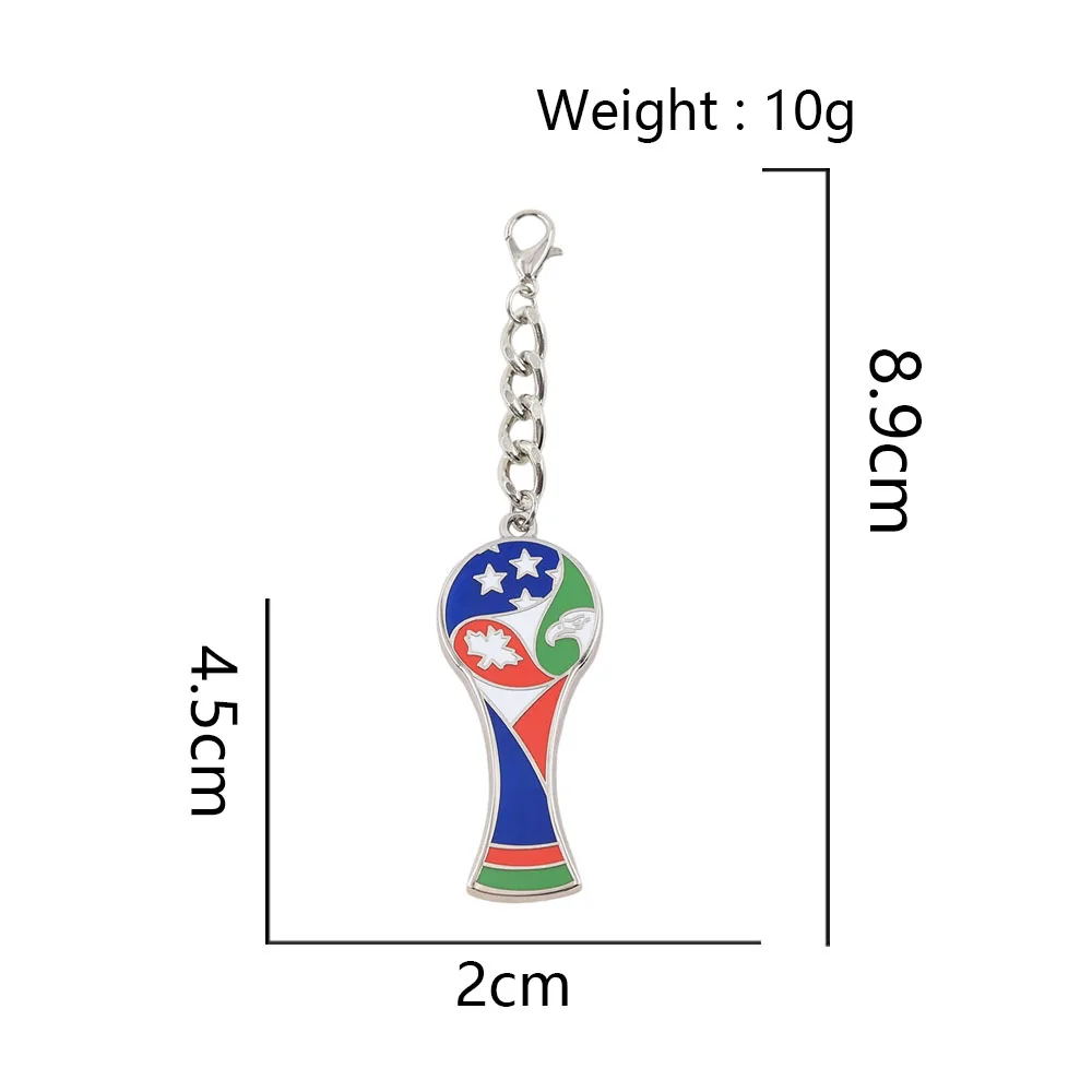 Internationaler Fußball-Schlüsselanhänger USA-Stern-Abzeichen Kanada-Ahornblatt Mexikanische Flaggen-Elemente Schlüsselring Fußball-Fan Sammlerstück Geschenk – Detail 3