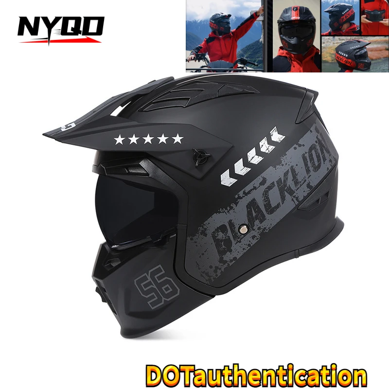 Motorcycle Helmet for Streetfighter Equipment BLD Blacklion Scooter Full Face Enduro ATV Chopper Helmets Women's Men Accesseries