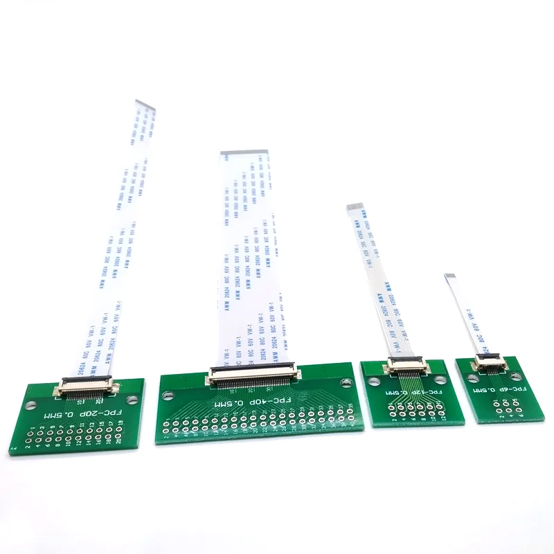 1 zestaw złącza FFC/FPC + kabel FFC o skoku 0,5 mm, długość 50/100/200 mm 6P 8P 10P 12P 14P 20P 30P 40P 50PIN