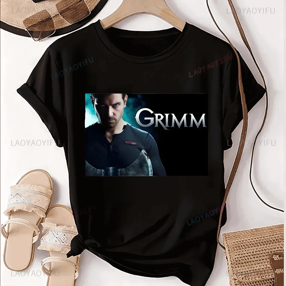 Street Wear Retro TV GRIMM First Season Printed T-shirt Shirt Neutral Trend Harajuku Unisex Shirt Pattern Large T-shirt