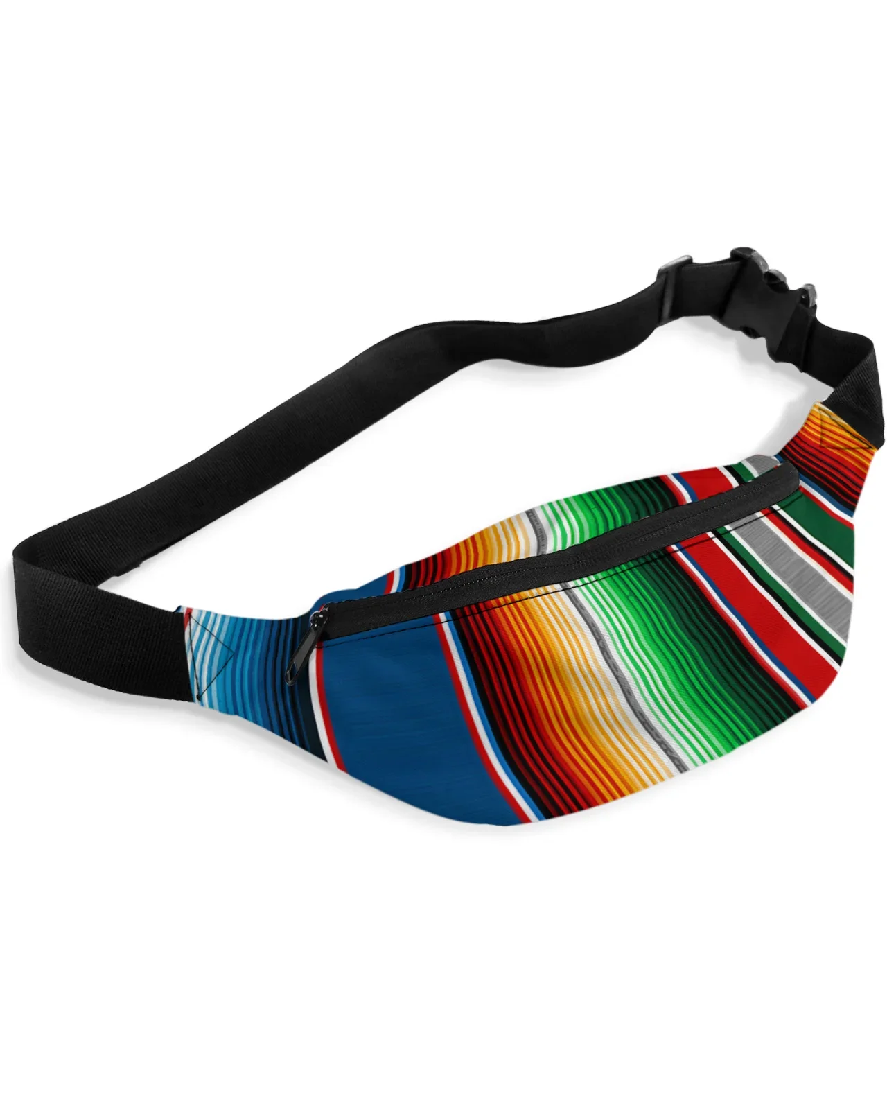 Mexican Stripes Colorful Stripes Waist Packs Shoulder Bag Unisex Messenger Bag Casual Fashion Fanny Pack for Women