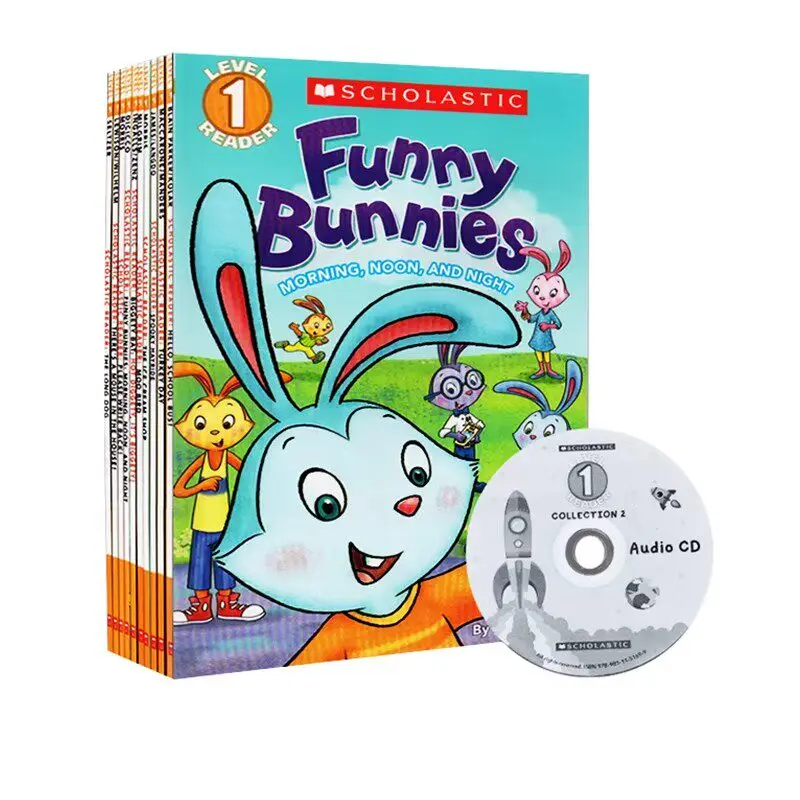 Original English Scholastic Leveled Readers L1 Set 2 10 Books with Audio CD Kids English Learning Book