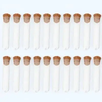 40Pcs Test Tubes Plastic Tubes Wood Corks Sealed Liquid Storage Containers Science Experiment Supplies Liquid Storage Containers