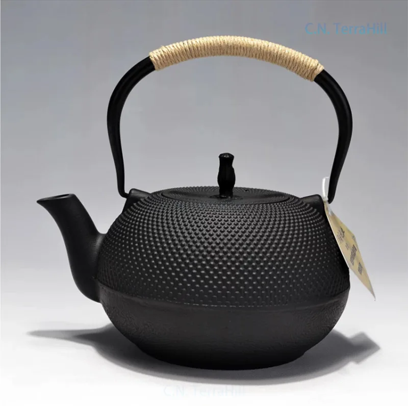 Cast Iron Teapot Japanese Style Tetsubin for Brewing Tea, Vintage Samurai Iron Kettle