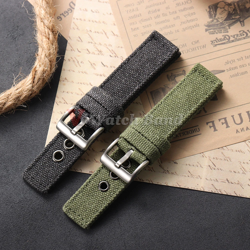 Thickened Nylon Strap 20mm 22mm 24mm Universal Nylon Watch Band Denim Canvas Strap Military Men Sport Bracelet Woven Wristband