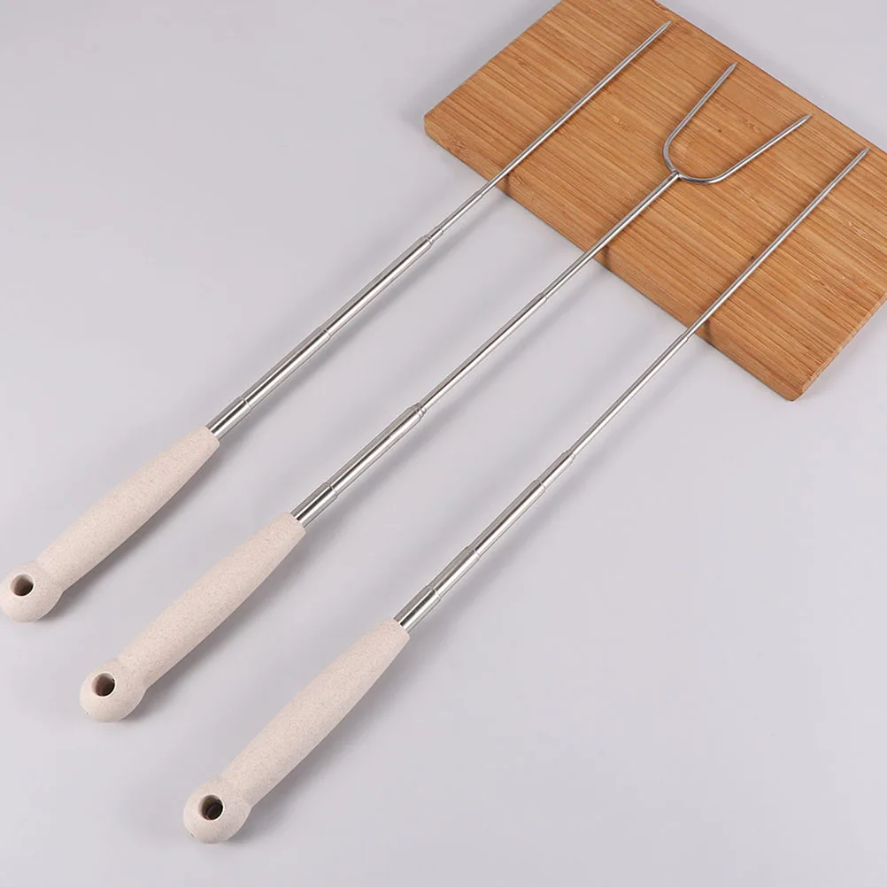 

Stainless Steel U Shaped BBQ Fork Telescopic Portable Camping Roasting Tool for Sausage Hot Dog Vegetable Outdoor Grill Stick