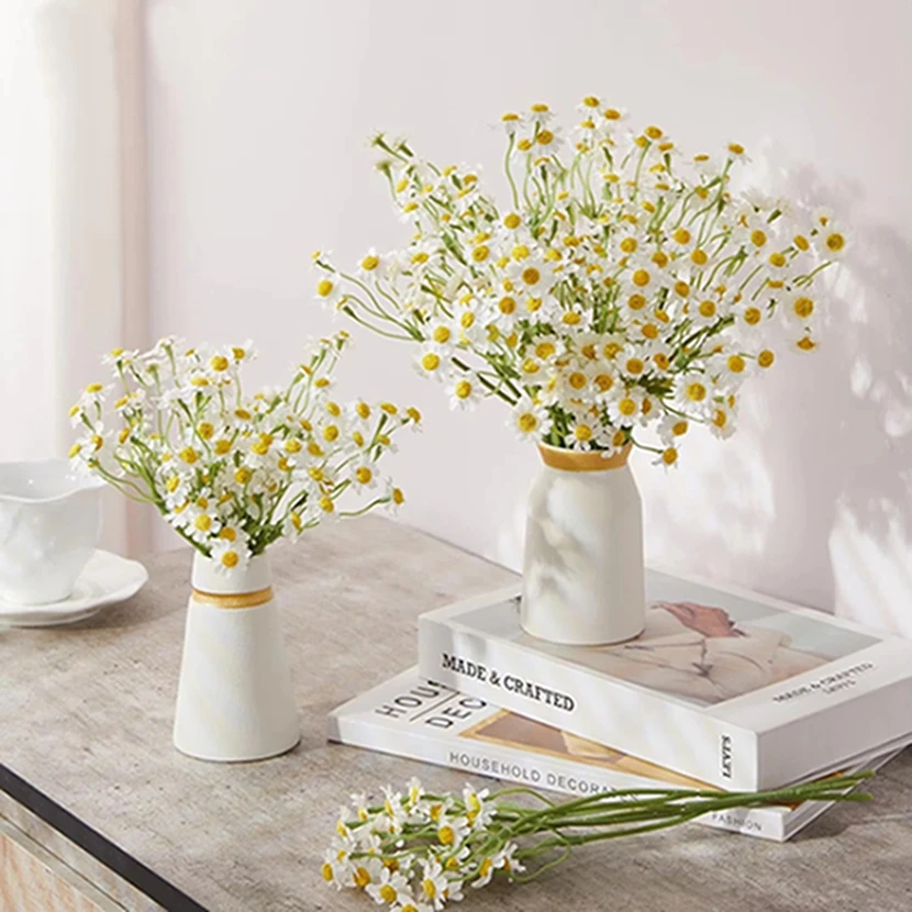 Künstliche Blumen Chrysantheme Hochzeit Zuhause Zimmer Tischdekoration Outdoor Hof Garten Kranz Brautsträuße DIY Zartes Zubehör