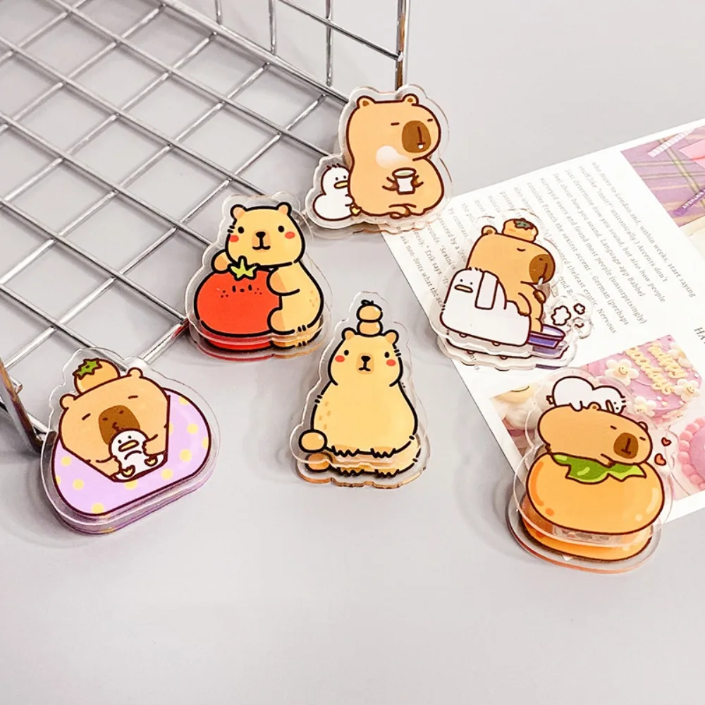 Cute Cartoon Capybara Acrylic Pp Clip Message Note Clip Sealing Clamp School Stationery Office Supplies