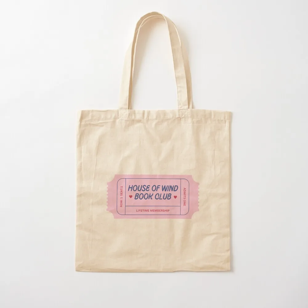 house of wind book club ticket - pink and blue Tote Bag custom tote bag Beach bag tote