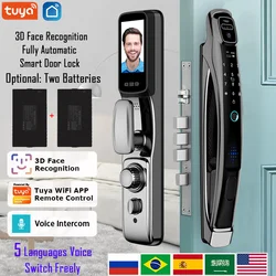 Wifi Tuya APP Face Recognition Smart Door Lock With Camera Video Call Voice Intercom Digital Door Lock Automatic Door Lock