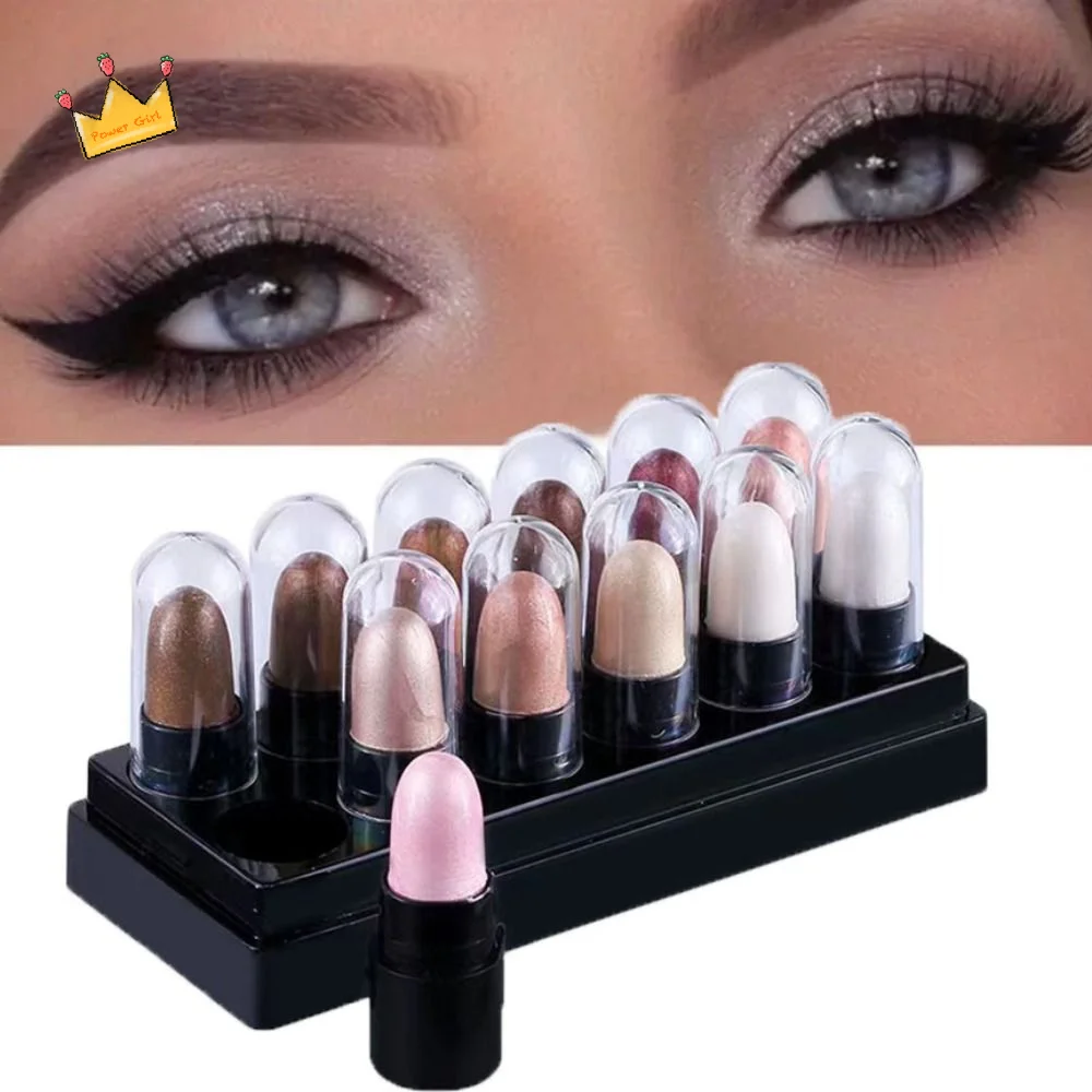 

Eyes Makeup Tool Glitter Pearlescent Eye Shadow Stick Waterproof Long Lasting Highlighter 24 Color Eye Shimmer Girl
