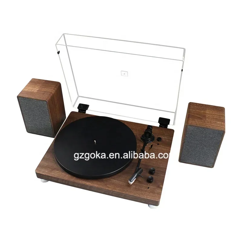 Gramophone Table Gift Item Vintage Audio Gramophone Retro Vinyl Record Brown Wood Gramophone Record Player