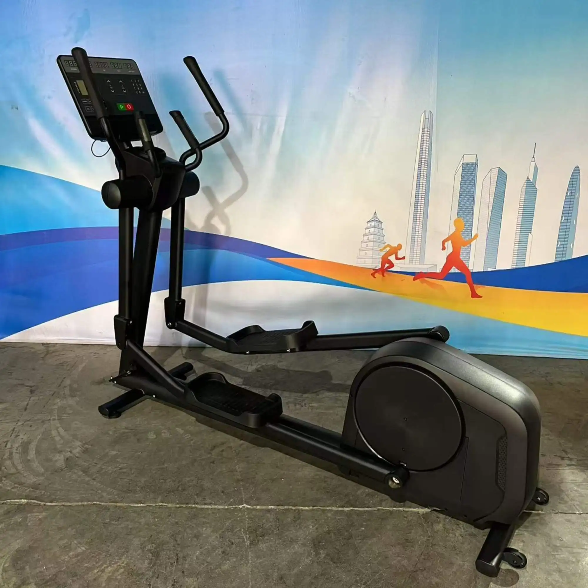 Alat Fitness Manual Magnetic Elliptical Cross Trainer dengan Layar LED untuk Rumah & Gym