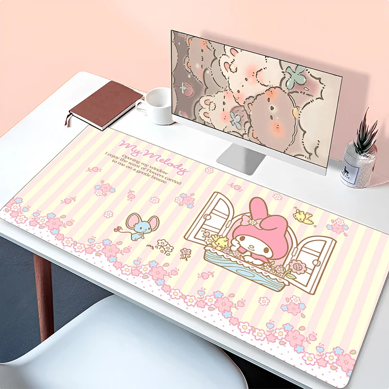Kawaii Mouse pad M-my M-melody Computer Speed type carpet mat for e-sports players Laptop Keyboard Mousepad Office Desk Mat