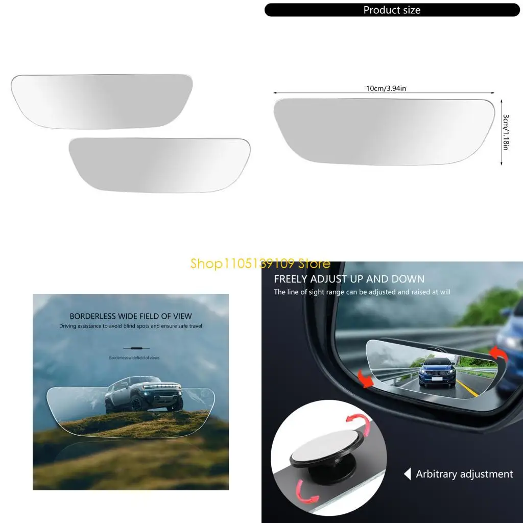 

Quick Installation Frameless Car Side Mirror 360 Rotation Wide Glass Strong Convex Glass Pair for Vehicle Safety