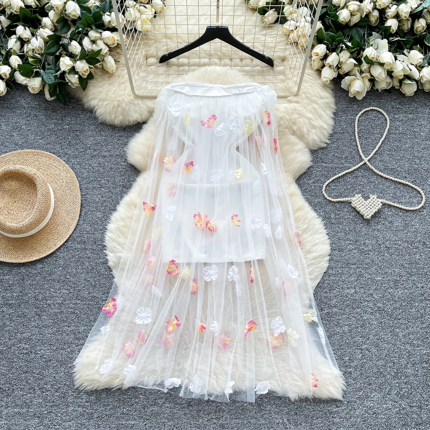 Sexy chique tridimensional fora do ombro vestido chique vintage feminino praia casual a linha roupas femininas