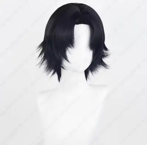 Anime Chrollo Lucilfer peruka do cosplay 30cm czarne krótkie peruki żaroodporne włosy syntetyczne