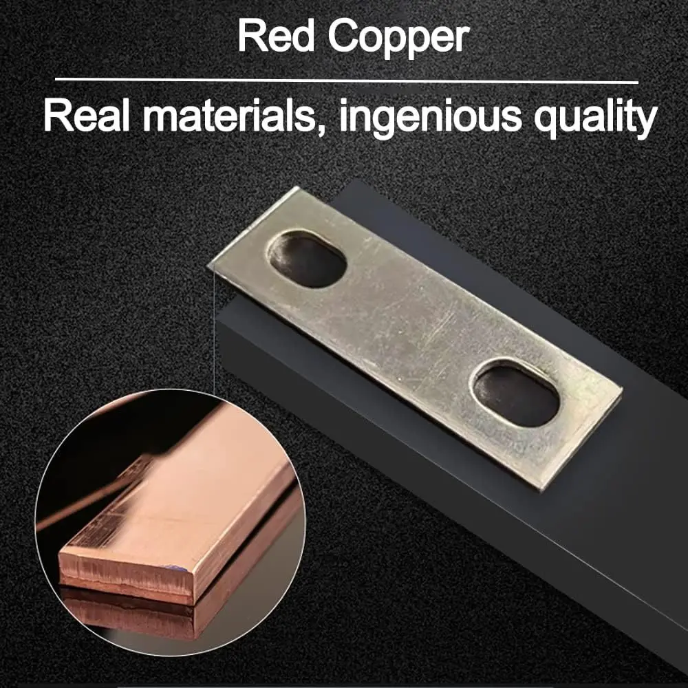 New M6 Bus Bars Connector Flat Nickel-plated Copper Battery Busbar Red Copper Nickel Plate Lifepo4 Cell Lithium