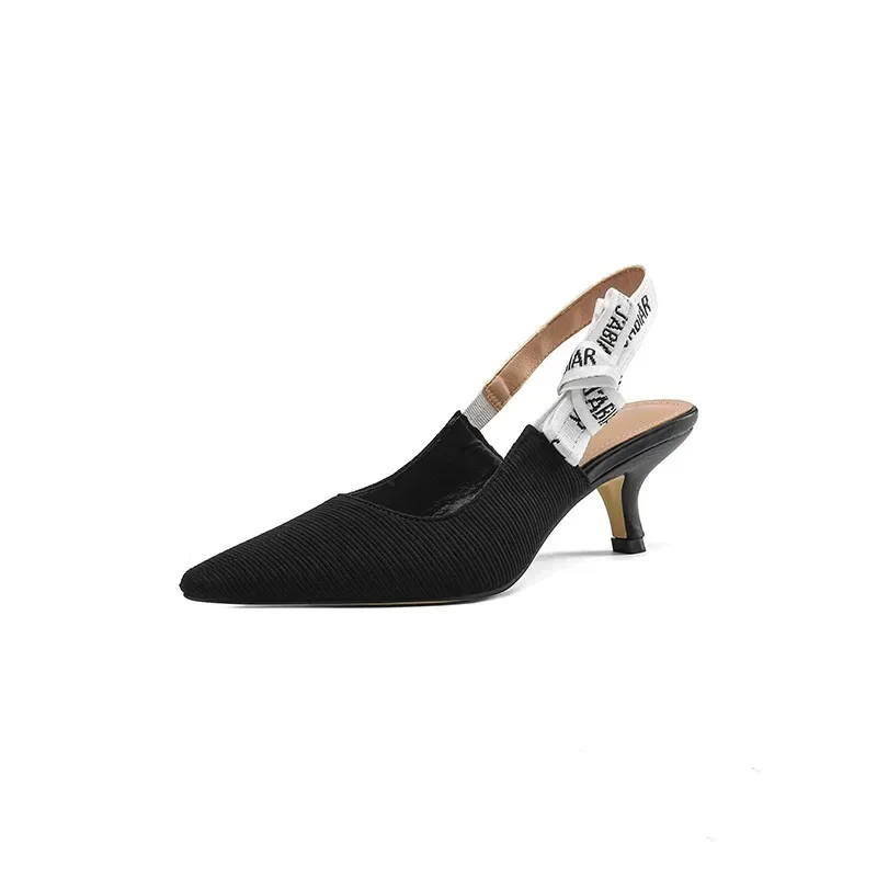 2026 Summer Sexy Pointy Heels Fashion Letter Design Lace-up Elegant Women's Dress Stiletto Sandals Party Party Zapatos De Mujer image 5