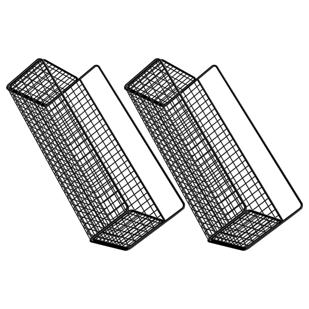 

2pcs Hanging Storage Basket Shower Organizer Wall Mounted Metal Wire Bath Shelf No Drilling Iron Rack Smooth Surface Tempered