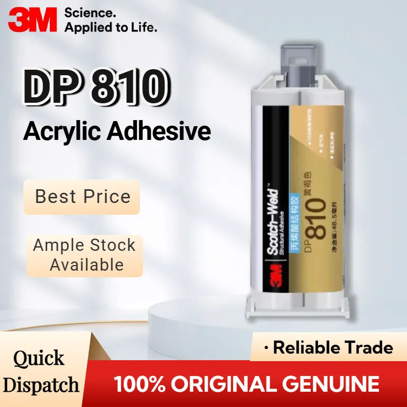 Original 3M DP810 DP810NS Scotch-Weld Low Odor Acrylic Structural Adhesive 50ML 1:1 Two Part Glue for Metal Plastic Bonding