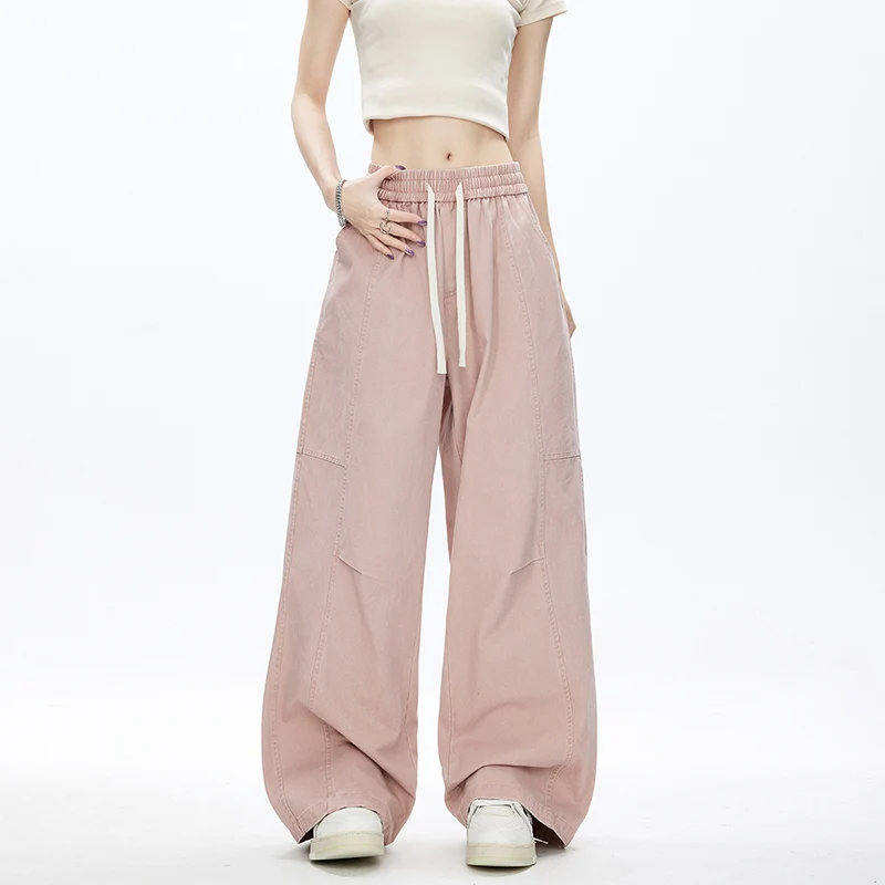 

Женские брюки свободного кроя на все сезоны, прямые, широкие, модные, простые и удобные, универсальные