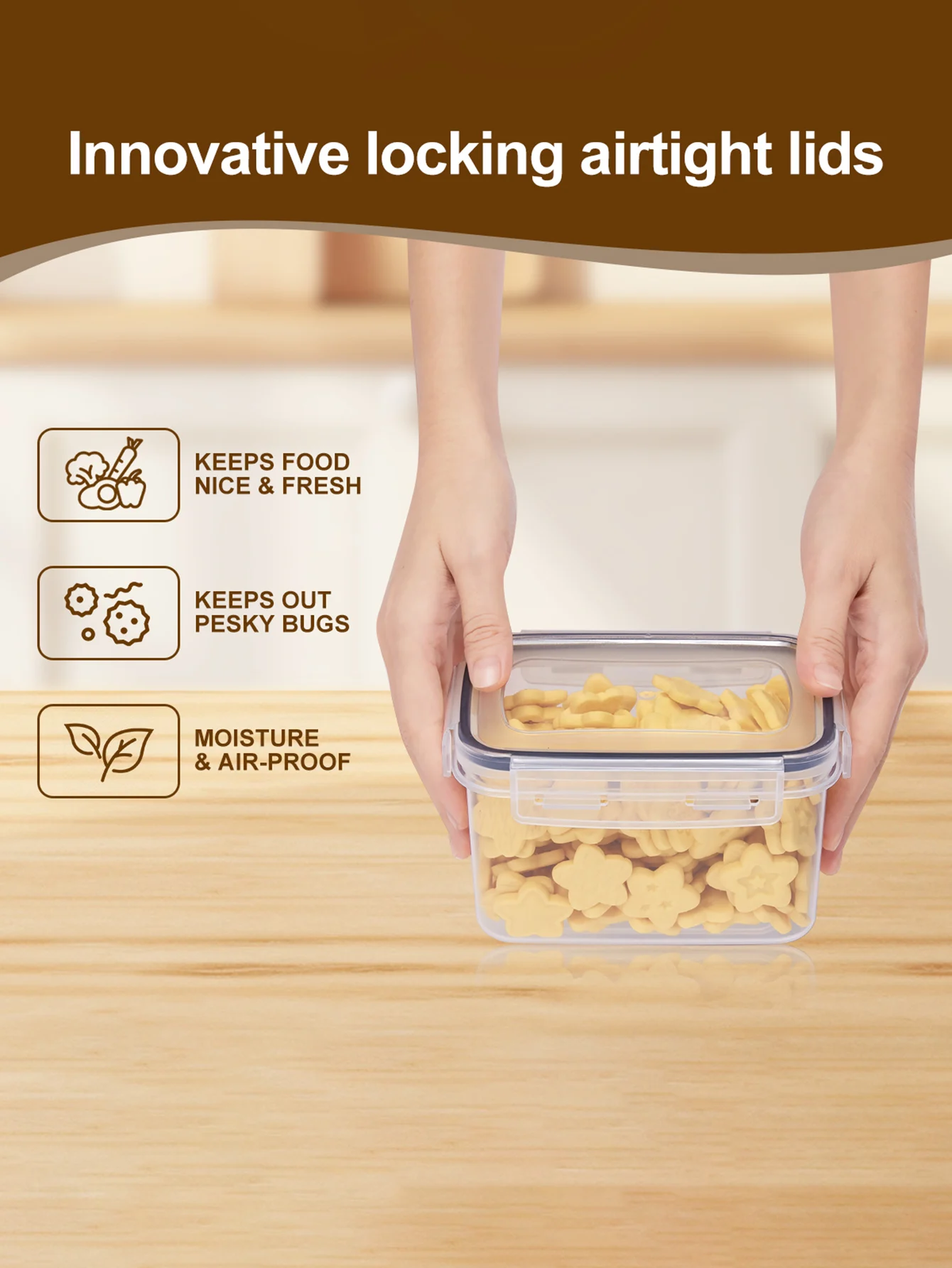 48pcs, Sealed Food Storage Containers with Lids, Plastic Kitchen Pantry, Dry Cargo Jars of Lactose, Grain, Flour, Sugar, Labeled - view 5