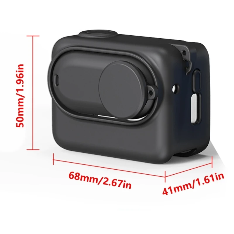 Silicone Protective Case For 360 GO 3S Action Camera and Lens With Quick Release Base Slot and Neck Strap Set